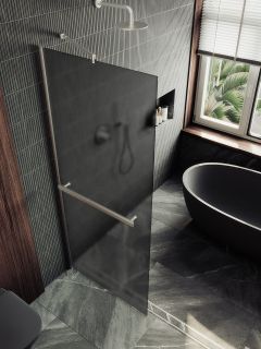 Душевая перегородка MaybahGlass MGD-730-5ш 79см хром матовый